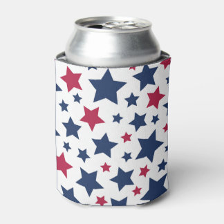 Rafraîchisseur Pour Canette Red and Blue Stars - motif de drapeau américain