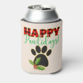 Rafraîchisseur Pour Canette Red Buffalo Plaid Empreinte de patte Christmas (Can Dos)