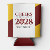 Rafraîchisseur Pour Canette Red Gold School College University (Devant)