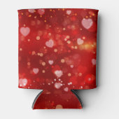 Rafraîchisseur Pour Canette Red Hearts et Bokeh (Devant)