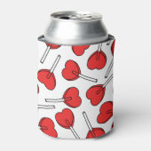 Rafraîchisseur Pour Canette Red Lollipops, Heart Lollipops, Lollipop Pattern (Can devant)