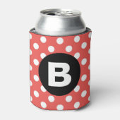 Rafraîchisseur Pour Canette Red Polka Dot Pattern Black Monogram (Can devant)
