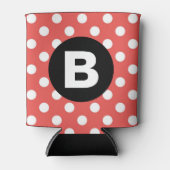 Rafraîchisseur Pour Canette Red Polka Dot Pattern Black Monogram (Devant)