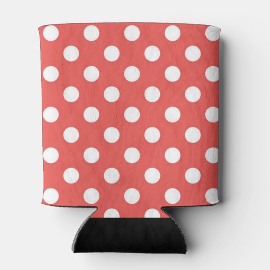 Rafraîchisseur Pour Canette Red Polka Dot Pattern Black Monogram (Dos)