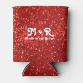 Rafraîchisseur Pour Canette Red sparkling glitter pattern (Devant)