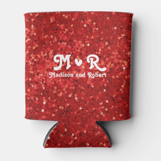 Rafraîchisseur Pour Canette Red sparkling glitter pattern (Devant)