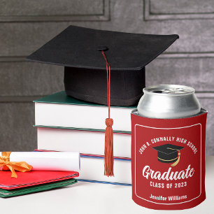 Rafraîchisseur Pour Canette Red White High School Graduate sur mesure