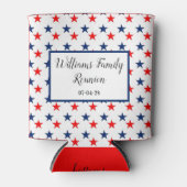 Rafraîchisseur Pour Canette Red white stars juillet célébration réunion (Devant)