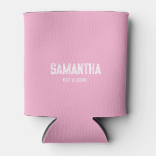 Rafraîchisseur Pour Canette refroidisseur de canette à monogramme initial rose