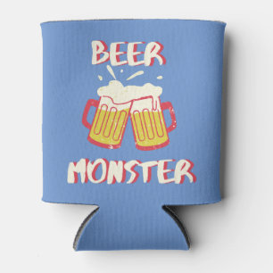 Rafraîchisseur Pour Canette Refroidisseur de canette Beer Monster Fond bleu