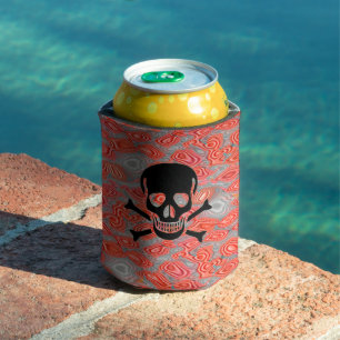 Rafraîchisseur Pour Canette Refroidisseur de canette Black Skull Lava 2 côtés