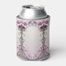 Refroidisseur de canette floral rose