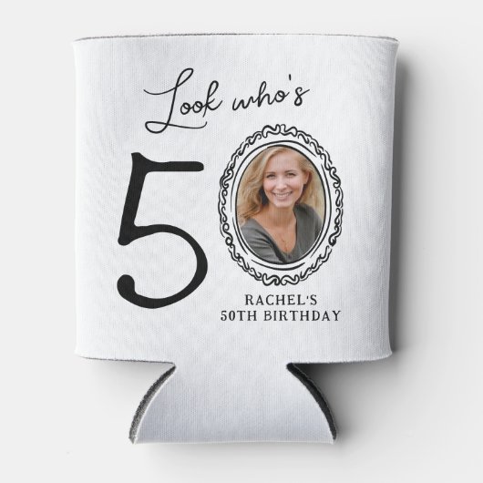 Rafraîchisseur Pour Canette Regardez qui est cinquante Photo 50e anniversaire (Devant)