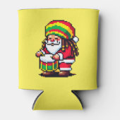 Rafraîchisseur Pour Canette Reggae Père Noël Drummer Fun Pixel Art Christmas M (Devant)