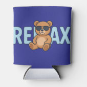 Rafraîchisseur Pour Canette Relax Teddy Bear avec lunettes de soleil Design de (Devant)