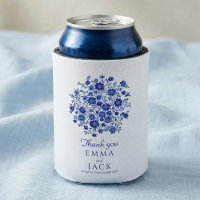 Remerciement de mariage floral chinoiserie bleu po