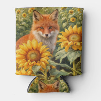 Rafraîchisseur Pour Canette Renard et tournesols Beau Koozie