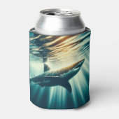 Rafraîchisseur Pour Canette Requin dans la mer bleue profonde & soleil (Can devant)