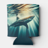 Rafraîchisseur Pour Canette Requin dans la mer bleue profonde & soleil (Dos)