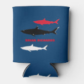 Rafraîchisseur Pour Canette Requins avec son nom, bleu (Devant)