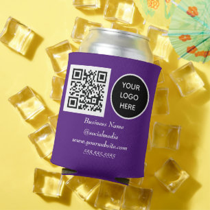 Rafraîchisseur Pour Canette Réseau social QR Code Purple Business Logo