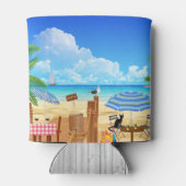 Rafraîchisseur Pour Canette Restaurant de plage d'été tropical amusant personn (Dos)