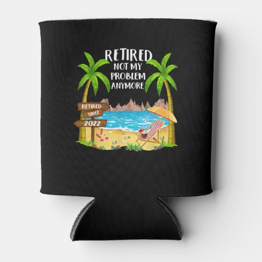 Rafraîchisseur Pour Canette Retired Since 2022 Funny Retired by the Beach (Devant)