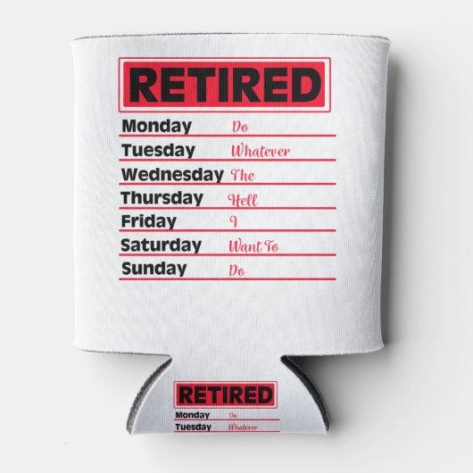 Rafraîchisseur Pour Canette Retraité 2020 Planifier les cadeaux de retraite (Devant)