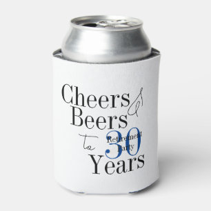 Rafraîchisseur Pour Canette Retraite de 30 ans Cheers Bières Blue Party Favor
