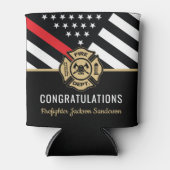 Rafraîchisseur Pour Canette Retraite des pompiers Red Line Flag Félicats (Devant)