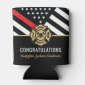 Rafraîchisseur Pour Canette Retraite des pompiers Red Line Flag Félicats (Dos)