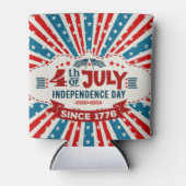 Rafraîchisseur Pour Canette Retro 4 juillet peut refroidir (Devant)