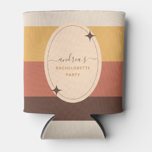 Rafraîchisseur Pour Canette Rétro années 60 70 Fête de Fiançailles Rayée Groov (Devant)