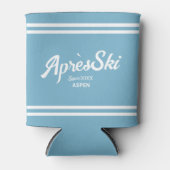 Rafraîchisseur Pour Canette Retro Blue Apres Ski Custom Ski Resort & Year (Devant)