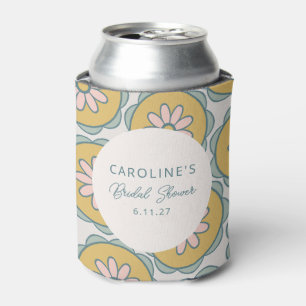 Rafraîchisseur Pour Canette Rétro Boho Floral Jaune Mariage Sur Mesure