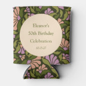 Rafraîchisseur Pour Canette Retro Boho Green Cute Floral Custom 50e anniversai (Devant)