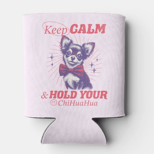 Rafraîchisseur Pour Canette Retro Bowtie Chihuahua Graphisme - Conserver la ci (Dos)