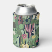 Rafraîchisseur Pour Canette Retro Cactus Design : Texture de tissu sans fil (Can devant)