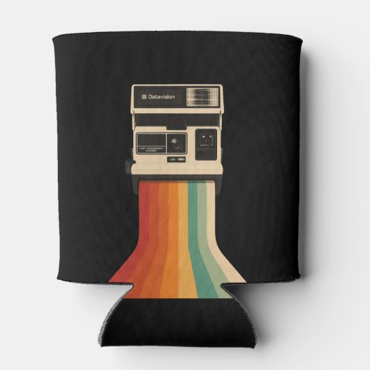 Rafraîchisseur Pour Canette Retro Camera with Rainbow Print (Dos)