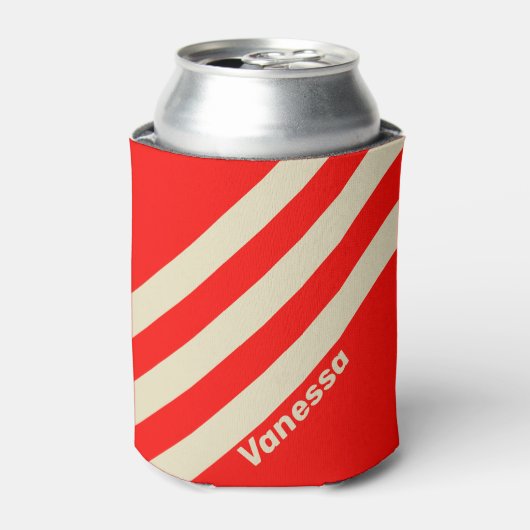 Rafraîchisseur Pour Canette Rétro Cherry Trois bandes avec nom (Can devant)
