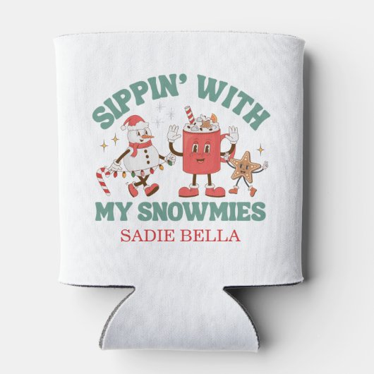 Rafraîchisseur Pour Canette Retro Chillin' avec mes neiges Noël (Dos)