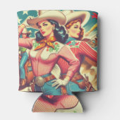 Rafraîchisseur Pour Canette Retro Cowgirls Pin-ups (Dos)