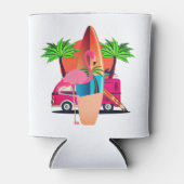 Rafraîchisseur Pour Canette Retro Flamingo Surf Scene Beach Vibes (Devant)