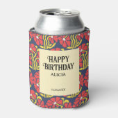 Rafraîchisseur Pour Canette Retro Funky Super Trippy Daisy Floral Anniversaire (Can devant)