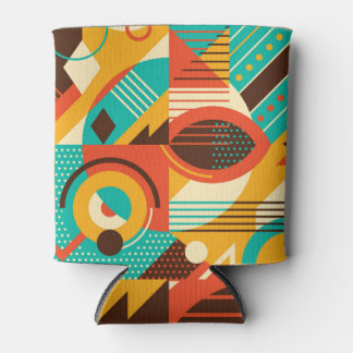Rafraîchisseur Pour Canette Rétro géométrique coloré : abstraction vintage.