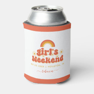 Rafraîchisseur Pour Canette Retro Girl Weekend Bachelorette personnalisée Favo