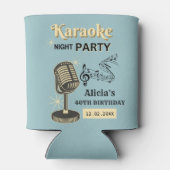 Rafraîchisseur Pour Canette Retro Karaoke Night Party Turquoise & Crème Annive (Dos)