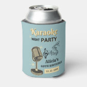 Rafraîchisseur Pour Canette Retro Karaoke Night Party Turquoise & Crème Annive (Can Dos)