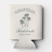 Rafraîchisseur Pour Canette Retro Luxe Beach Bachelorette Logo Palm Trees (Dos)