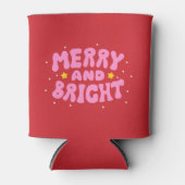 Rafraîchisseur Pour Canette Retro Merry et Bright Holiday Design (Devant)